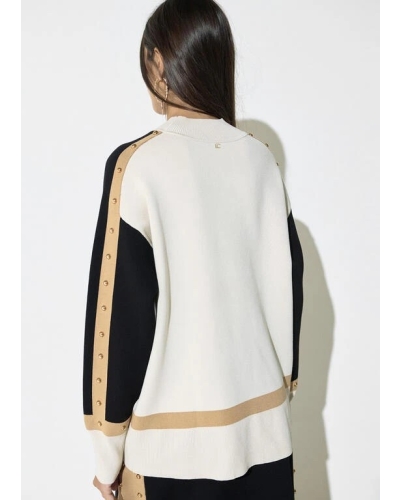Lola Casademunt Sweater with round studs negro-marron