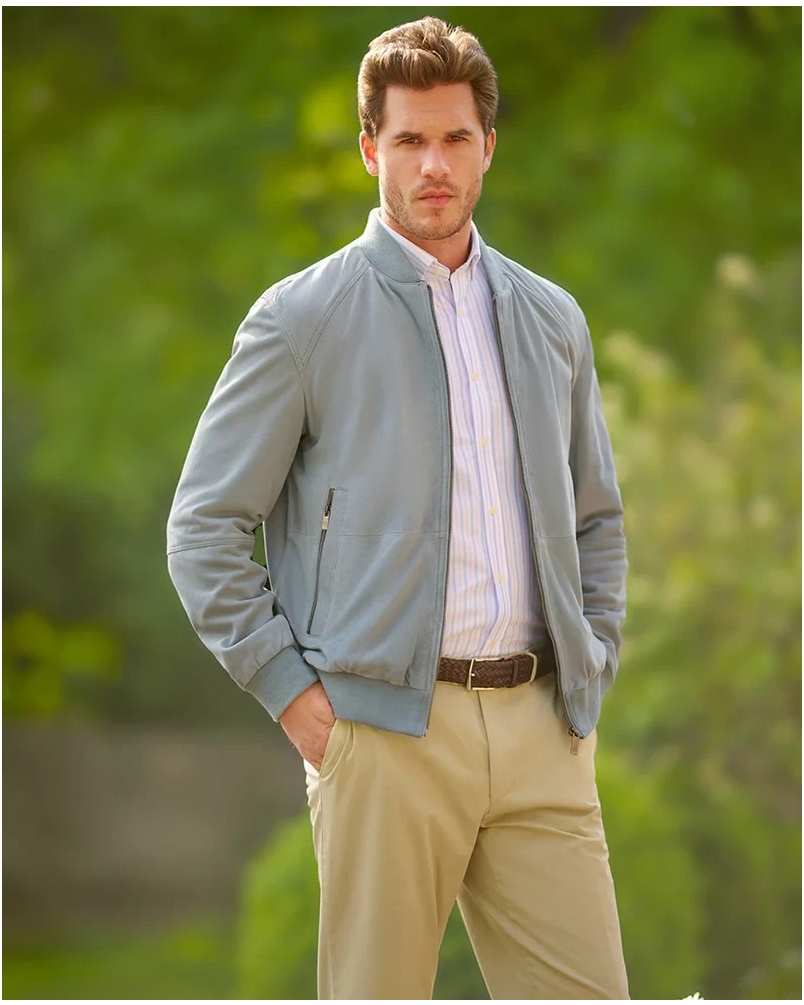 Wellington of Bilmore Winston III leather jacket baby blue