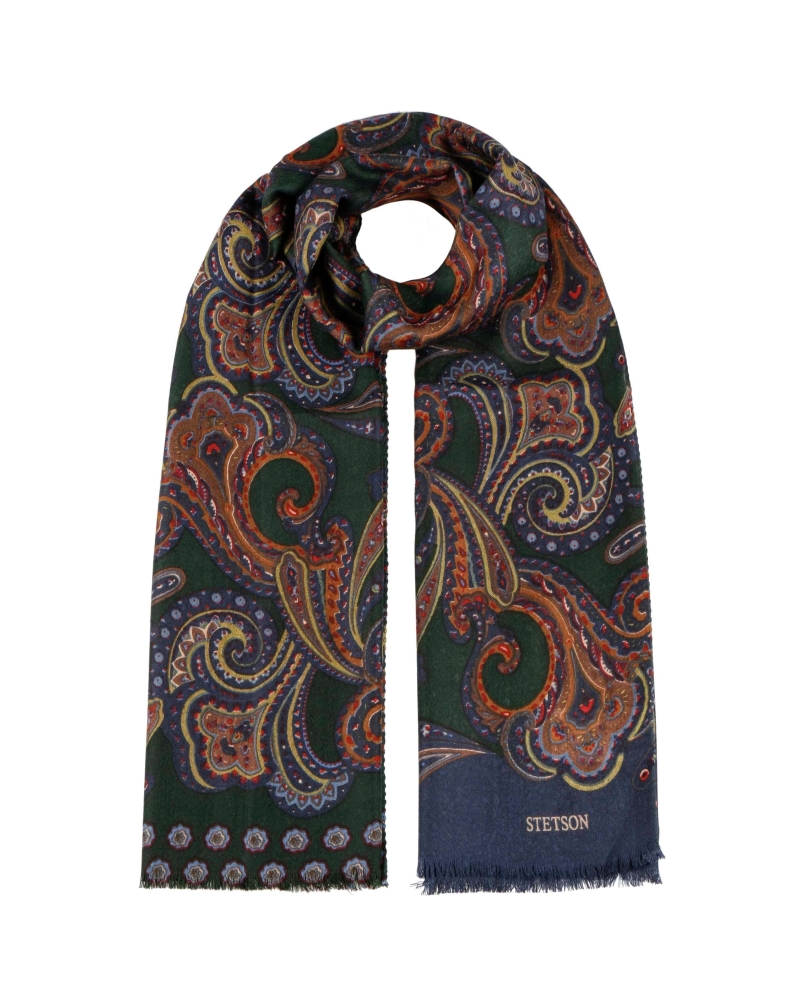 Stetson Scarf wool paisley multicolor paisley