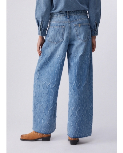 Liu Jo Flared jeans with laser-etched details medium wash denim