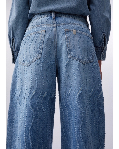 Liu Jo Flared jeans with laser-etched details medium wash denim