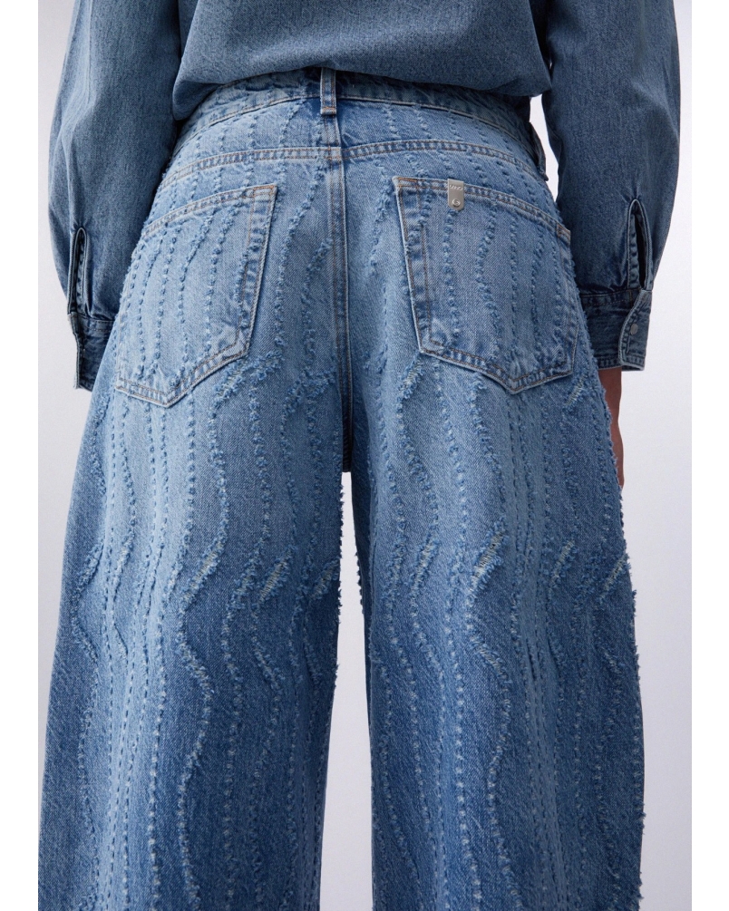 Liu Jo Flared jeans with laser-etched details medium wash denim