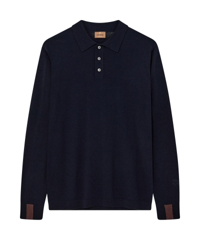 Mos Mosh Gallery Adam soft polo knit navy