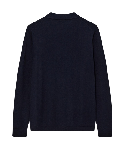 Mos Mosh Gallery Adam soft polo knit navy
