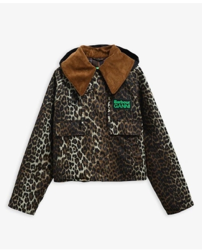 Barbour x GANNI leopard print waxed anorak leopard print/classic