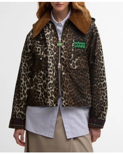 Barbour x GANNI leopard print waxed anorak leopard print/classic