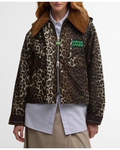 BARBOUR x GANNI Barbour x GANNI leopard print waxed anorak