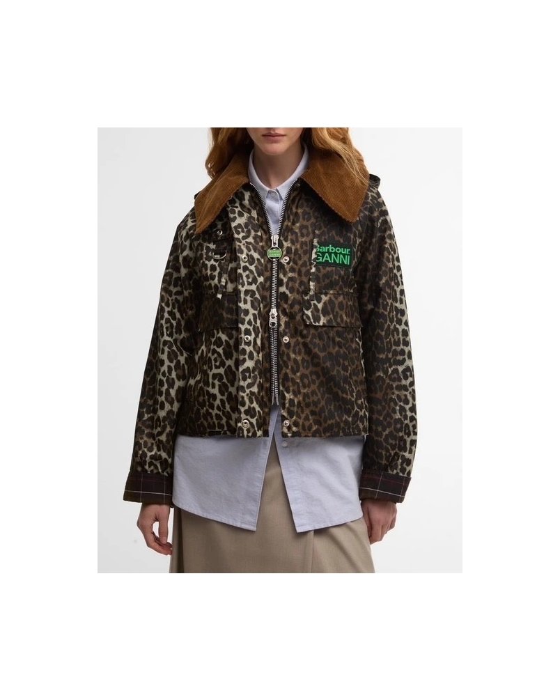Barbour x GANNI leopard print waxed anorak leopard print/classic