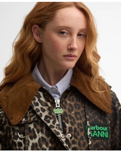 Barbour x GANNI leopard print waxed anorak leopard print/classic