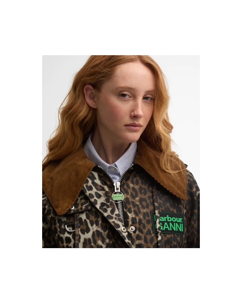 Barbour x GANNI leopard print waxed anorak leopard print/classic