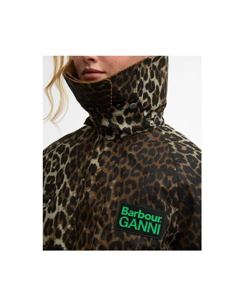 Barbour x GANNI leopard print waxed anorak leopard print/classic