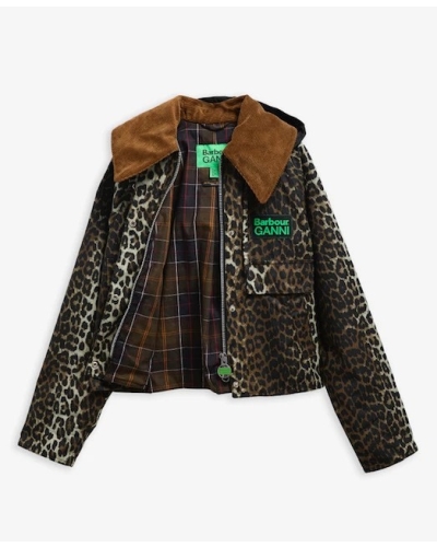 Barbour x GANNI leopard print waxed anorak leopard print/classic