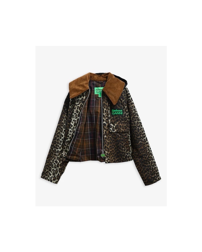 Barbour x GANNI leopard print waxed anorak leopard print/classic