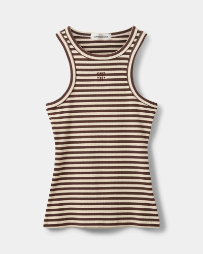 Sofie Schnoor Beca striped rib tank top brown striped