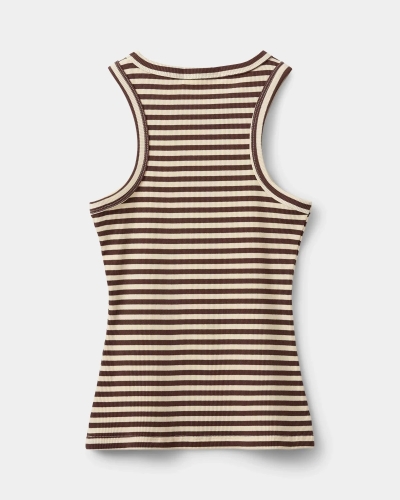 Sofie Schnoor Beca striped rib tank top brown striped