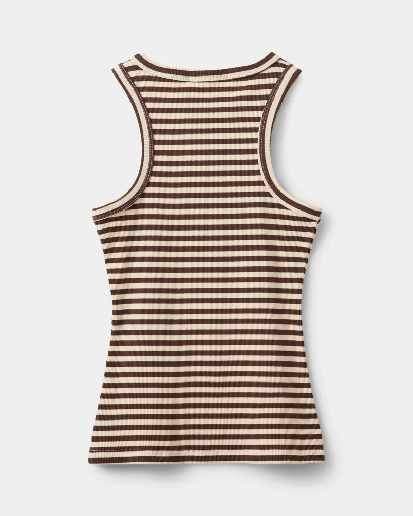 Sofie Schnoor Beca striped rib tank top brown striped