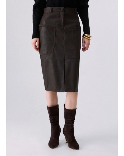 LIU.JO Liu Jo Midi skirt in coated fabric