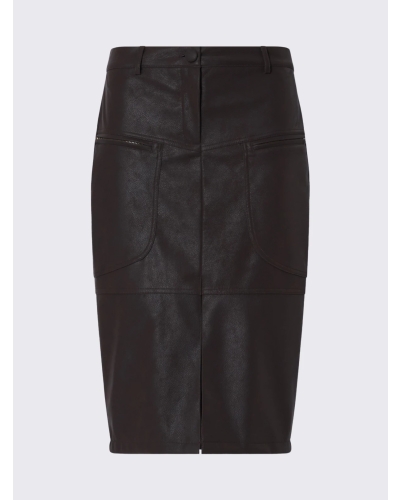 Liu Jo Midi skirt in coated fabric dark  brown