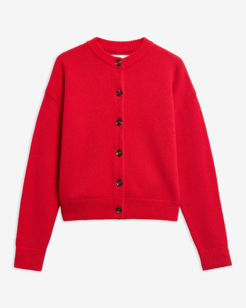 Barbour Woodhouse cashmere-blend cardigan crimson