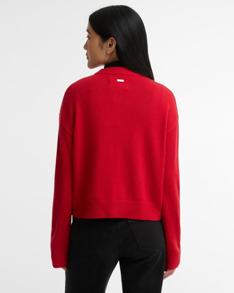 Barbour Woodhouse cashmere-blend cardigan crimson