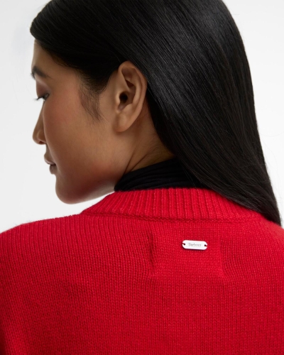 Barbour Woodhouse cashmere-blend cardigan crimson