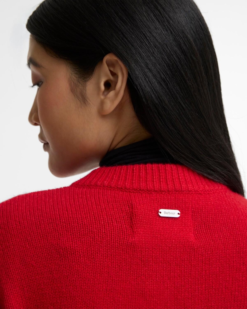 Barbour Woodhouse cashmere-blend cardigan crimson