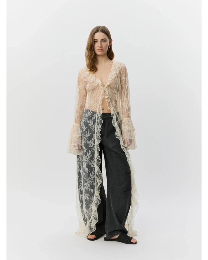 Sofie Schnoor Anastasia lace robe off white