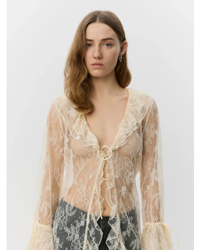Sofie Schnoor Anastasia lace robe off white