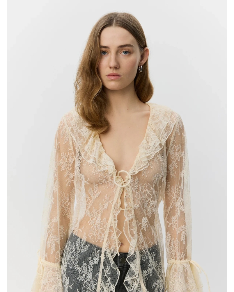 Sofie Schnoor Anastasia lace robe off white