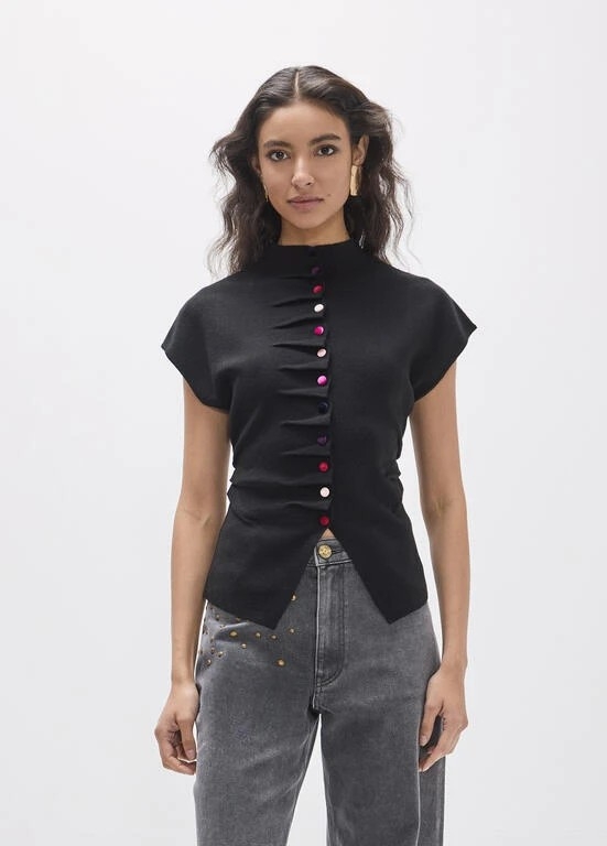 Lola Casademunt Cardigan multicolor Buttons black