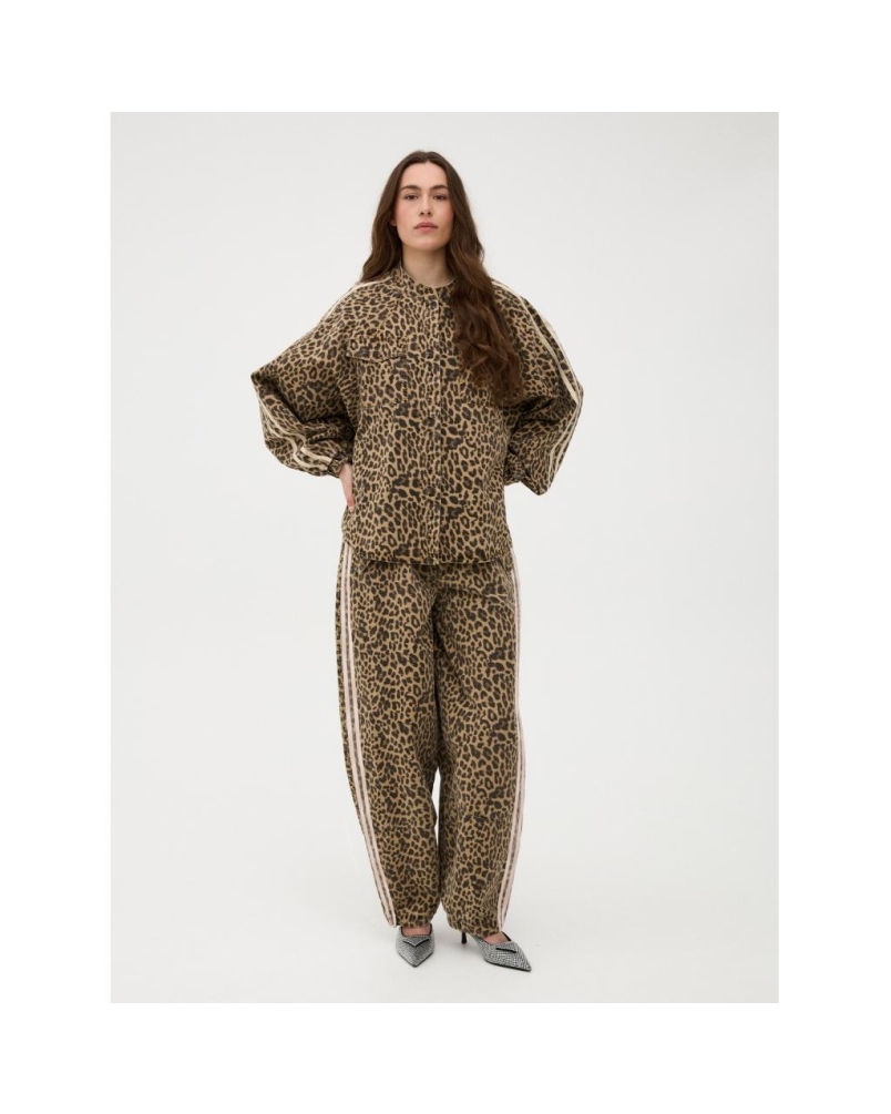 Gossia Juliette cargo pants leopard print/cream stripe