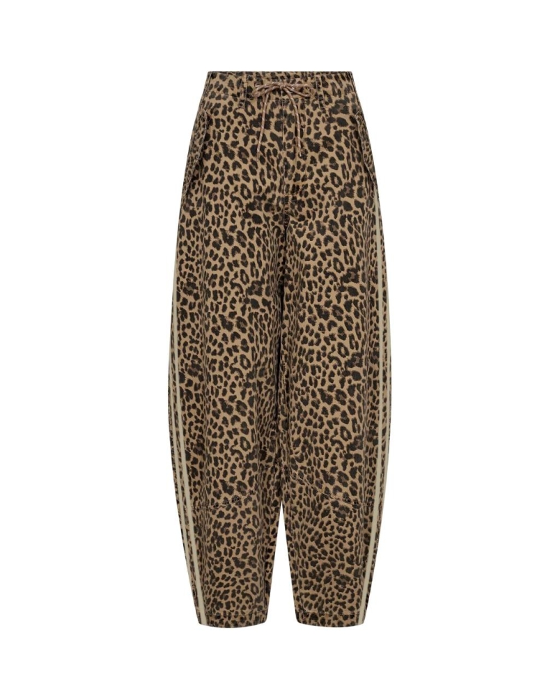 Gossia Juliette cargo pants leopard print/cream stripe