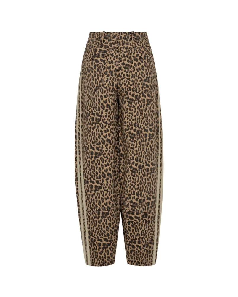 Gossia Juliette cargo pants leopard print/cream stripe