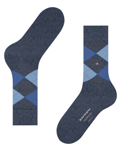 Falke Edinburgh heren sokken dark blue melange