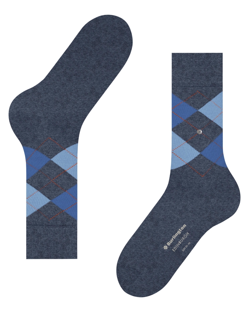 Falke Edinburgh heren sokken dark blue melange