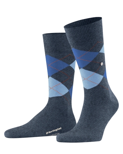 Falke Edinburgh heren sokken dark blue melange