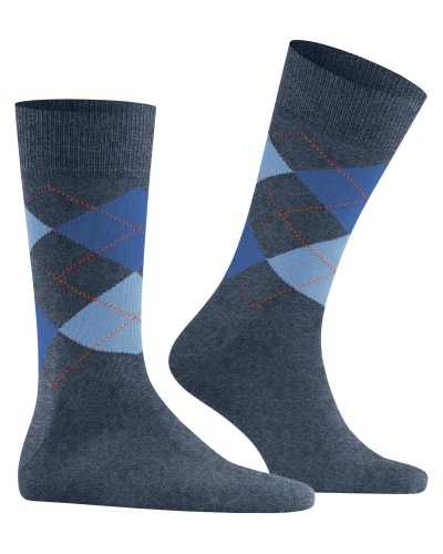 Falke Edinburgh heren sokken dark blue melange