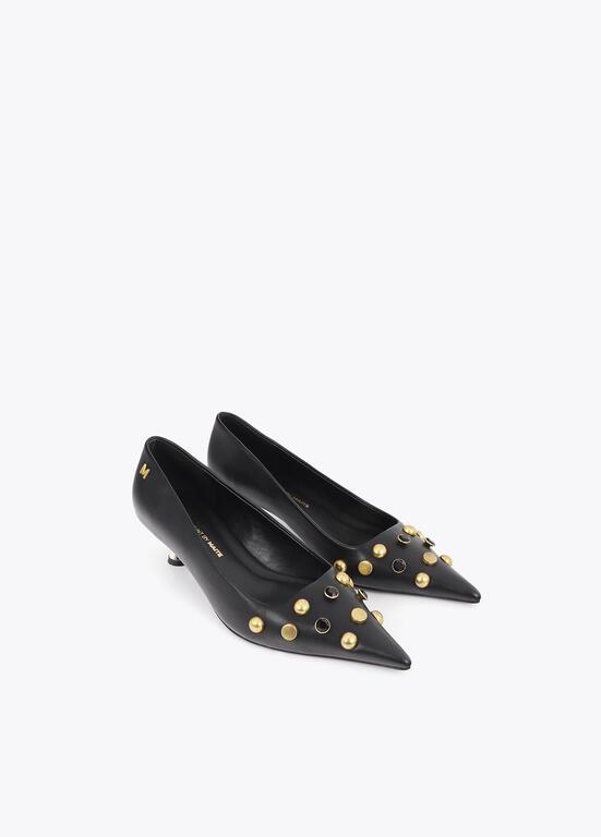 Lola Casademunt Shoe with jewels and metallic heel black