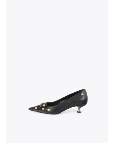 Lola Casademunt Shoe with jewels and metallic heel black