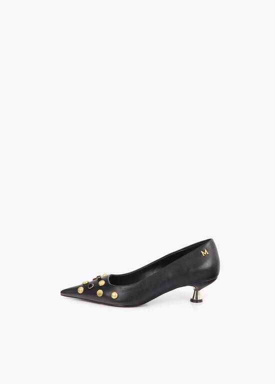 Lola Casademunt Shoe with jewels and metallic heel black
