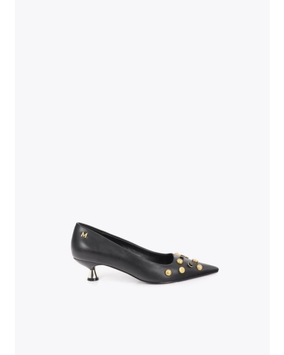 Lola Casademunt Shoe with jewels and metallic heel black