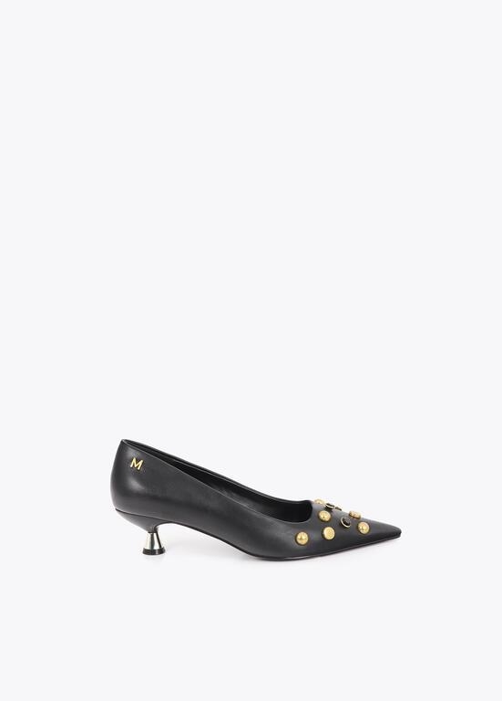 Lola Casademunt Shoe with jewels and metallic heel black