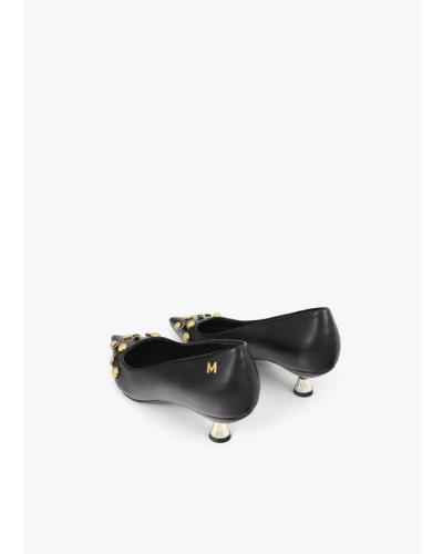 Lola Casademunt Shoe with jewels and metallic heel black
