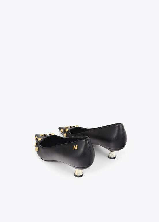 Lola Casademunt Shoe with jewels and metallic heel black