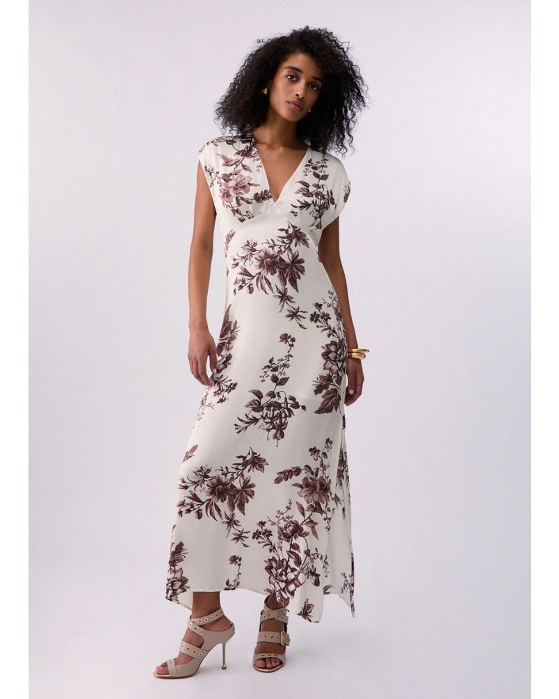 Liu Jo Long printed satin dress white/red