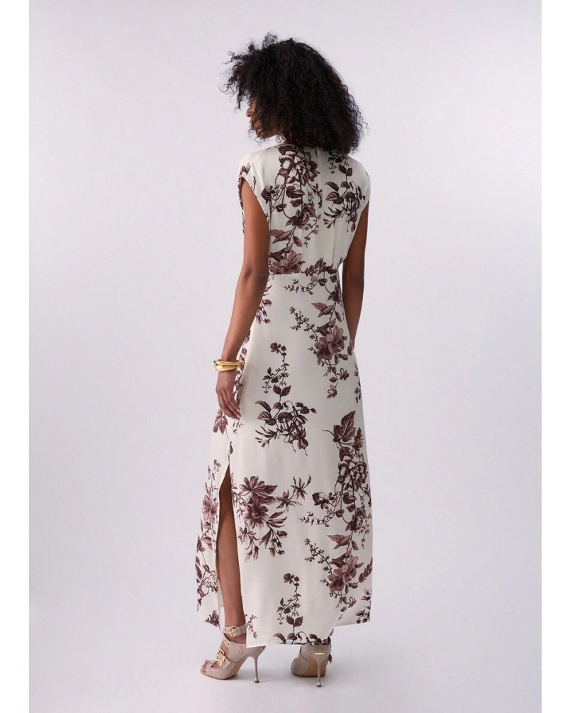 Liu Jo Long printed satin dress white/red