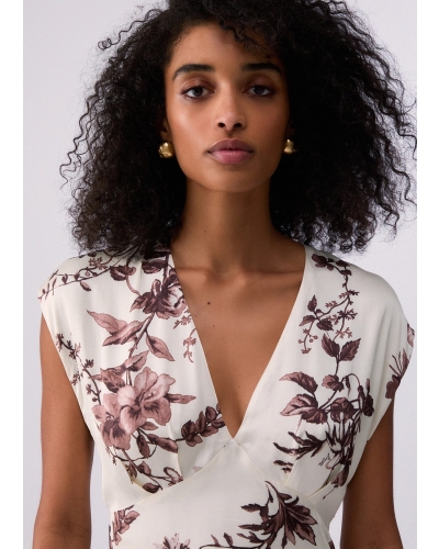 Liu Jo Long printed satin dress white/red