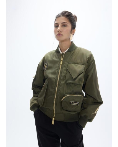 Lola Casademunt Military patch bomber khaki