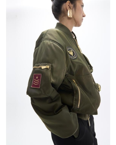 Lola Casademunt Military patch bomber khaki