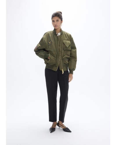 Lola Casademunt Military patch bomber khaki